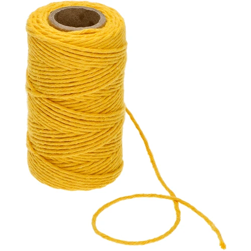 Cordel de algodão amarelo 2 mm/55 m/100 g - 3