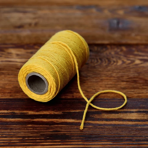 Cordel de algodão amarelo 2 mm/55 m/100 g - 5