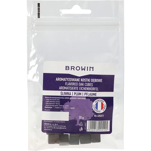 Cubos de carvalho francês, fortemente tostados, aromatizados - Ameixa, 20g - 2