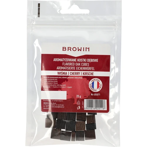 Cubos de carvalho francês, fortemente tostados, aromatizados – Ginja, 20 g - 2