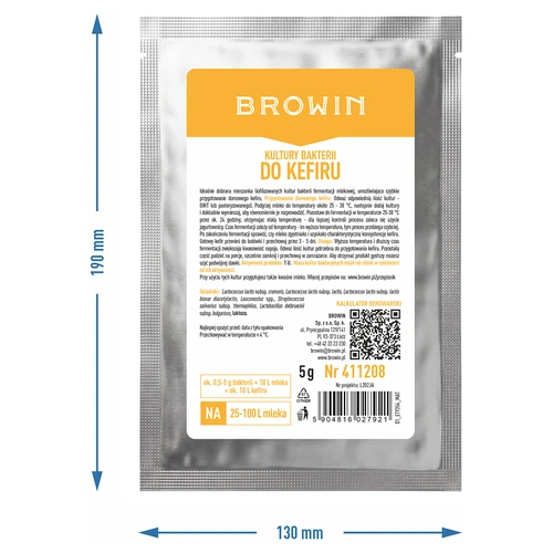 Culturas bacterianas para kefir e leite coalhado, 5 g - 2