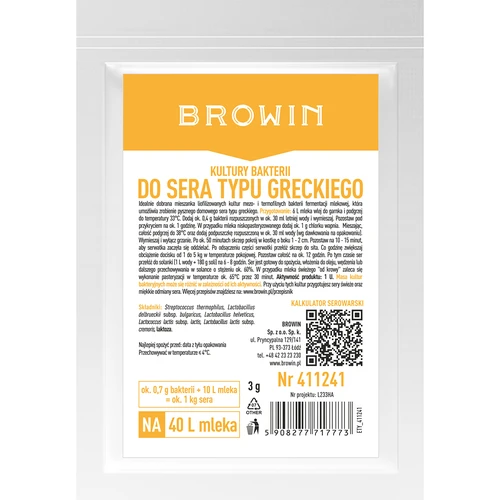 Culturas lácticas para queijo grego (tipo Feta)