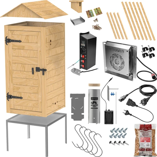 Defumador de jardim em madeira 200 L – dragON Wood 100E com módulo de aquecimento elétrico e controlador - 3