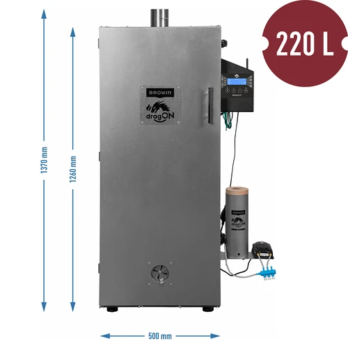 Defumador dragON de aço 220 L, IQ – com controlador Wi‑Fi - 9