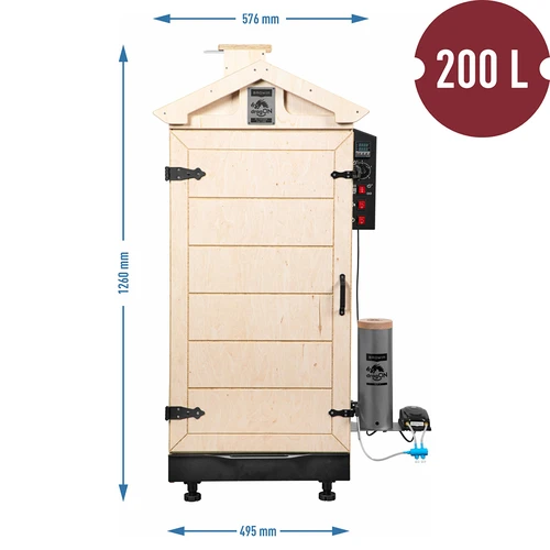 Defumador dragON PLYWOOD NATURE sem armação com controlador digital, 200L - 8