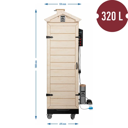 Defumador dragON PLYWOOD NATURE – sem armação, modular, com controlador digital, 320 L - 8