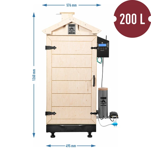 Defumador sem moldura dragON PLYWOOD NATURE com controlador Wi-Fi, 200L - 8