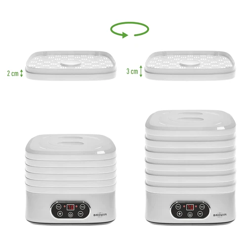 Desidratador para cogumelos, frutas, legumes e ervas com regulação de temperatura, 240 W, branco - 12