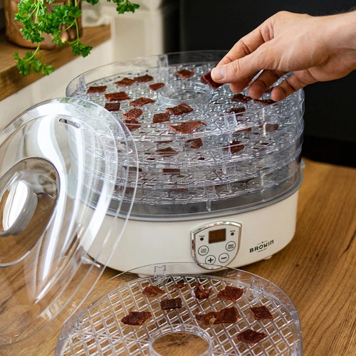 Desidratador para cogumelos, frutas, legumes e ervas com regulação de temperatura, 240 W, transparente - 17