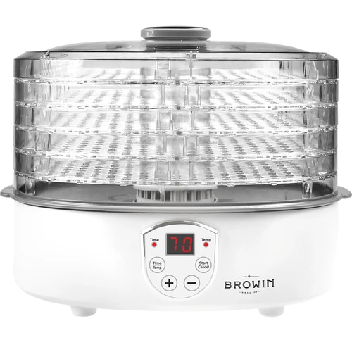 Desidratador para cogumelos, frutas, legumes e ervas com regulação de temperatura, 240 W, transparente