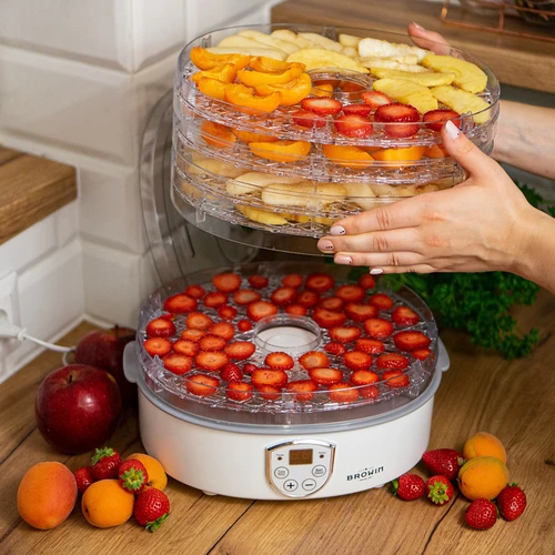 Desidratador para cogumelos, frutas, legumes e ervas com regulação de temperatura, 240 W, transparente - 15