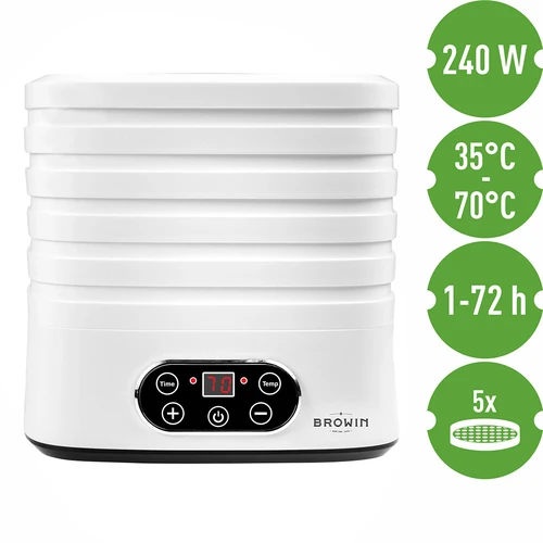 Desidratador para cogumelos, frutas, vegetais e ervas com regulação de temperatura, 240W, branco - 9