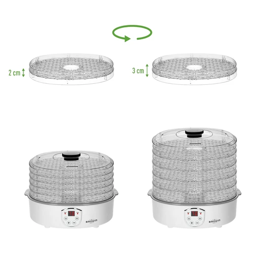 Desidratador para cogumelos, frutas, vegetais e ervas com regulação de temperatura, 240W, transparente - 10