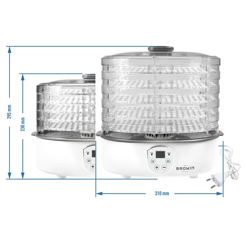 Desidratador para cogumelos, frutas, vegetais e ervas com regulação de temperatura, 240W, transparente - 11