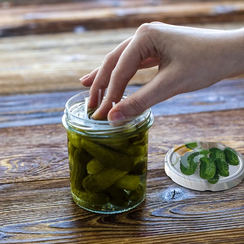 Disco de pressão – grelha para conservas, fermentados e picles em vinagre – para frascos fi 82-66 - 3