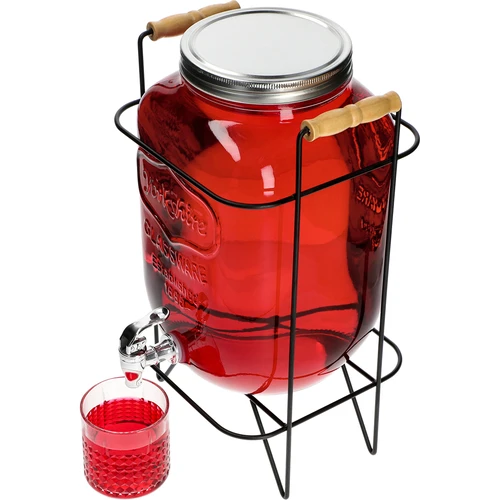 Dispensador Lemoniada 8 L - com torneira, em suporte metálico com pegas - 5