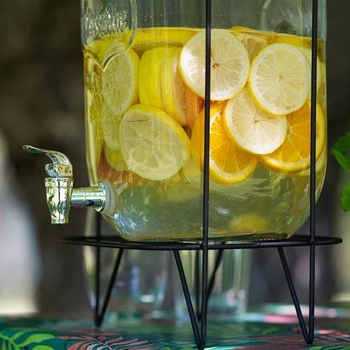 Dispensador Lemoniada 8 L - com torneira, em suporte metálico com pegas - 9