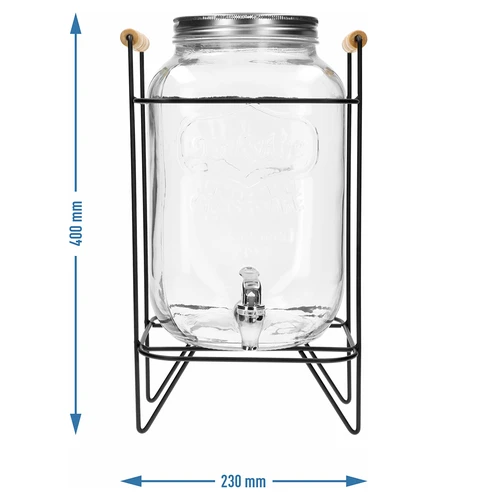 Dispensador Lemoniada 8 L - com torneira, em suporte metálico com pegas - 6