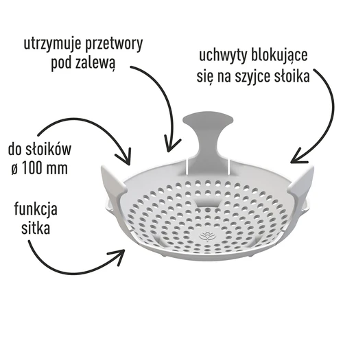 Docisk - sitko do przetworów, kiszonek i octu - do słoików fi 100 - 3