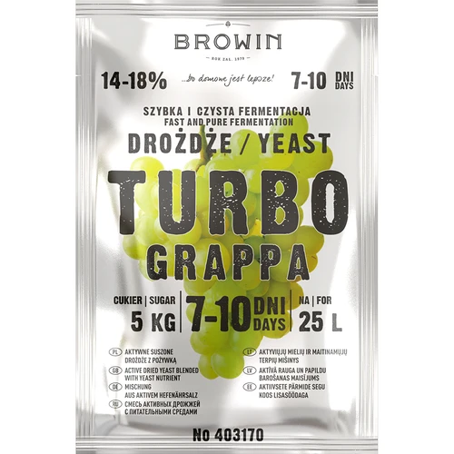 Drożdże gorzelnicze Turbo Grappa 7-10 dni - 2