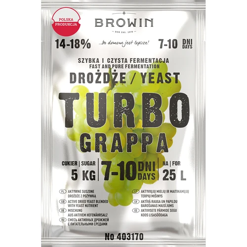 Drożdże gorzelnicze Turbo Grappa 7-10 dni  - 1 