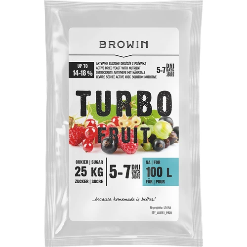 Drożdże winiarskie Turbo Fruit 5-7 dni 100 L  - 1 