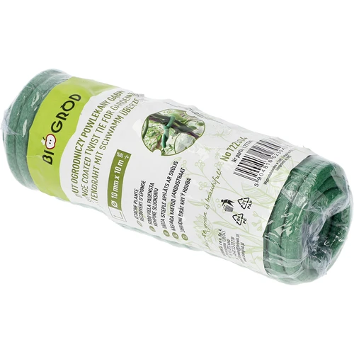 Drut ogrodniczy powlekany gąbką, zielony, 10 m, fi 10mm - 6