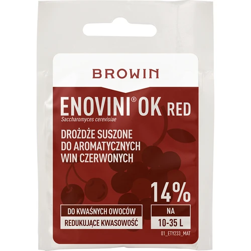 Enovini® OK RED - fermento para vinho que reduz acidez 7 g  - 1 