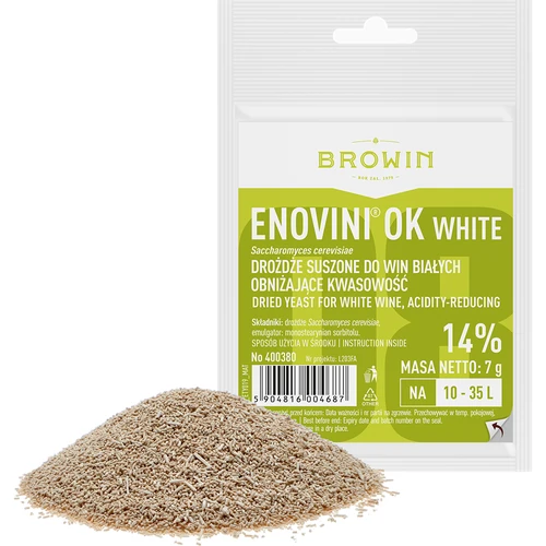 Enovini® OK WHITE - fermento enológico que reduz a acidez 7 g - 2