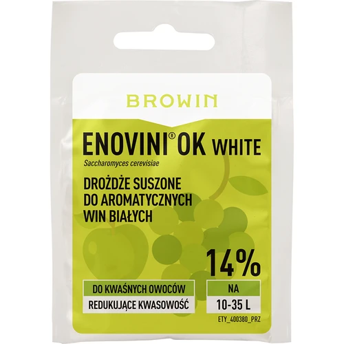 Enovini® OK WHITE - leveduras enológicas redutoras de acidez 7 g