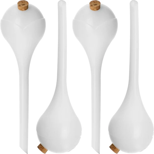 Esferas de rega para plantas, brancas semitransparentes com rolha de cortiça, 400 ml, 4 unid.