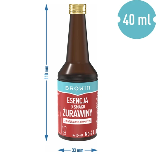 Essência com sabor a arando para 4 L - 40 ml - 8