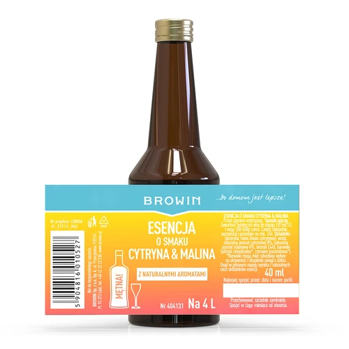 Essência com sabor a limão e framboesa - 40 ml, para 4 L - 4