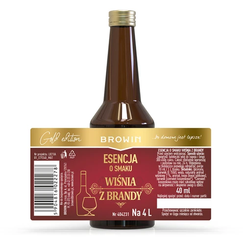 Essência sabor Cereja com brandy, 40 ml - para 4 L - 4