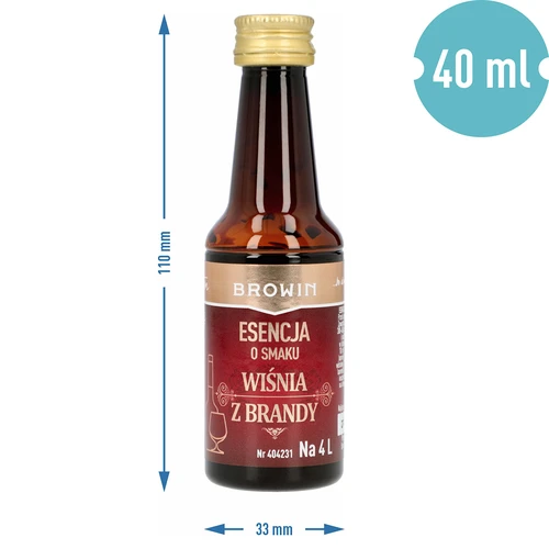 Essência sabor Cereja com brandy, 40 ml - para 4 L - 6