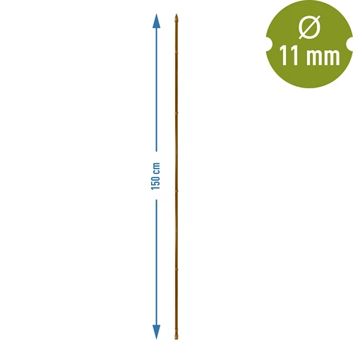 Estaca de aço revestida em forma de bambu, 150 cm x 11 mm - 3