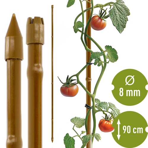 Estaca de aço revestida em forma de bambu, 90 cm x 8 mm  - 1 