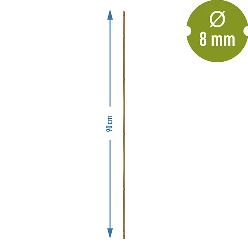 Estaca de aço revestida em forma de bambu, 90 cm x 8 mm - 3