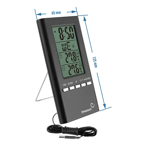 Estação meteorológica – eletrónica, com sonda, preta - 3