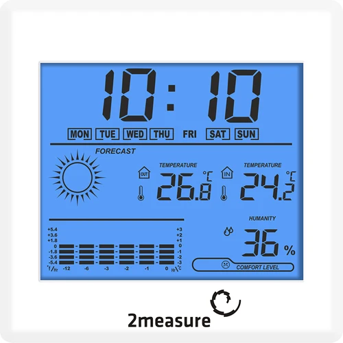 Estação meteorológica – eletrônica, iluminada, sonda, branca - 2