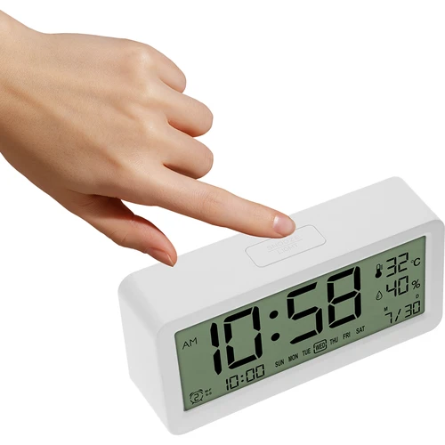 Estação meteorológica eletrónica Soens - branca, com relógio e calendário - 3