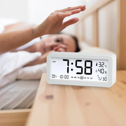 Estação meteorológica eletrónica Soens - branca, com relógio e calendário - 7