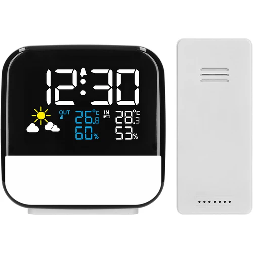 Estação meteorológica eletrónica Soens - com sensor sem fios, despertador e luz - 2