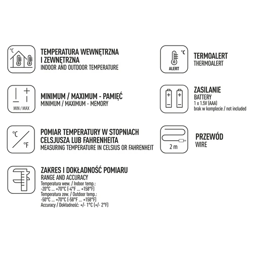 Estação meteorológica – eletrônica, sonda, branca - 4