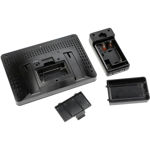 Estação meteorológica RCC, DCF – eletrônica, iluminada, sem fio, sensor, preta - 9