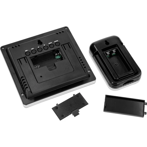 Estação meteorológica RCC, DCF – eletrônica, sem fio, sensor iluminado, preta - 5