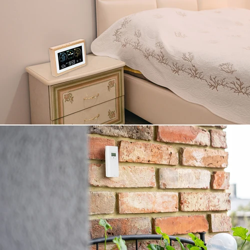 Estação meteorológica (RCC, DCF) - eletrónica, sem fios, retroiluminada, com sensor, branca - 11