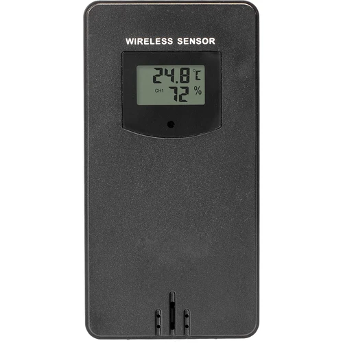 Estação meteorológica RCC – eletrônica, iluminada, sem fio, sensor, preta - 5