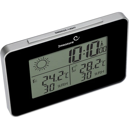 Estação meteorológica RCC – eletrônica, sem fio, sensor iluminado, preta - 4