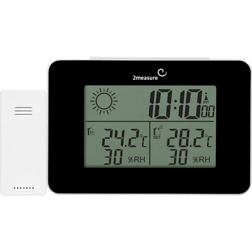 Estação meteorológica RCC – eletrônica, sem fio, sensor iluminado, preta - 6
